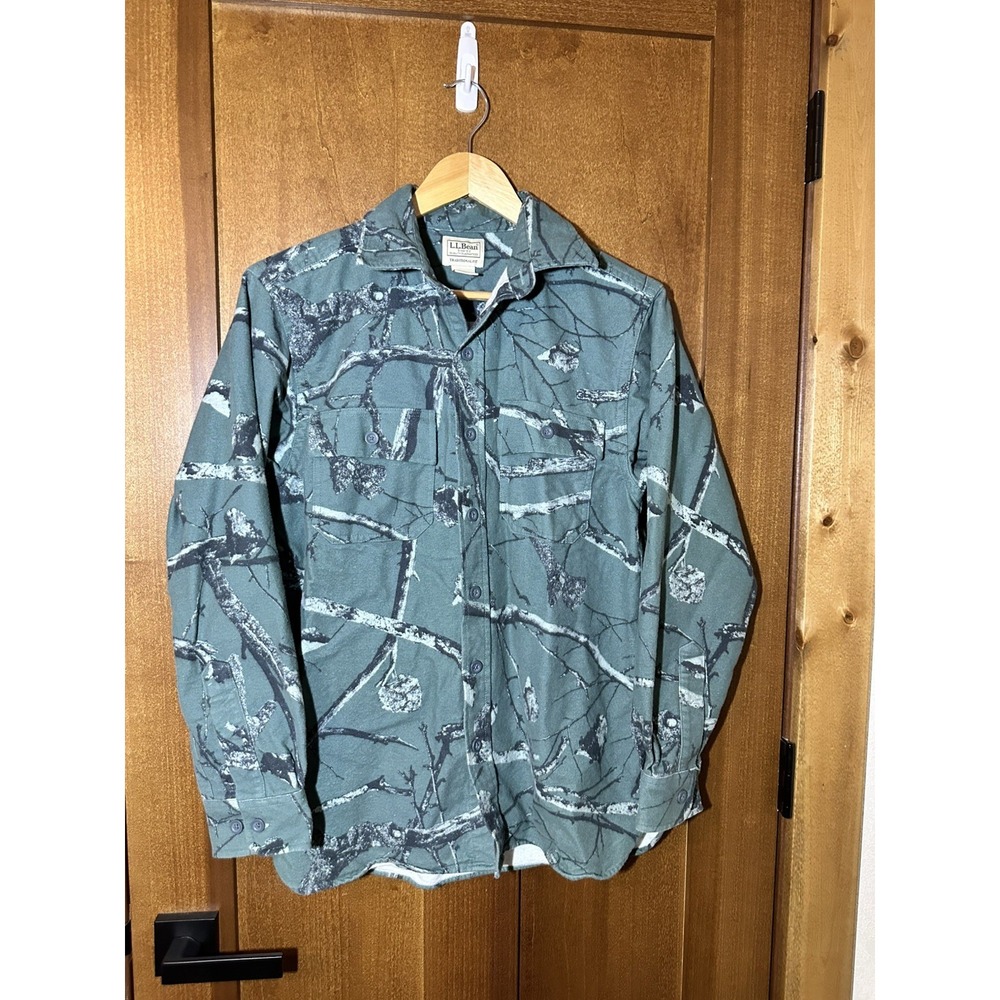 L.L.Bean Men's Small Camo Hunting Shirt Traditional Fit Long Sleeve USA Workwear